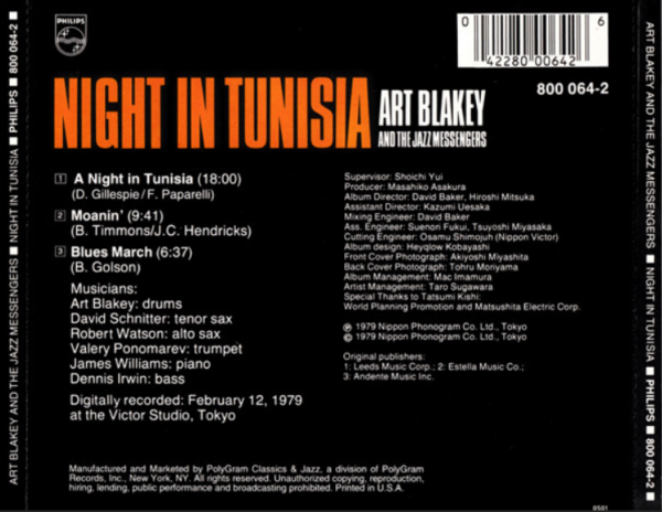 Art Blakey & The Jazz Messengers – Night In Tunisia