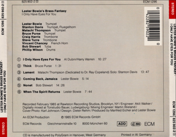 Lester Bowie's Brass Fantasy – I Only Have Eyes For You