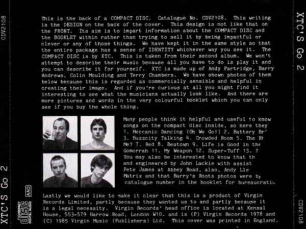XTC ‎– Go 2