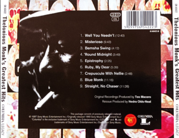 Thelonious Monk ‎– Monk's Greatest Hits