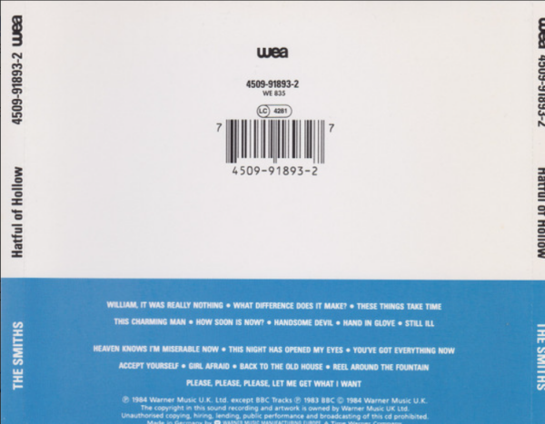 The Smiths ‎– Hatful Of Hollow