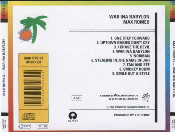 Max Romeo & The Upsetters ‎– War Ina Babylon