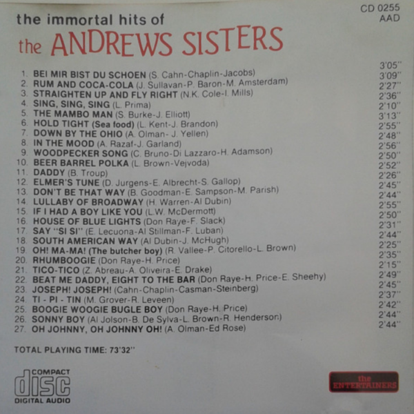 The Andrews Sisters – The Immortal Hits Of
