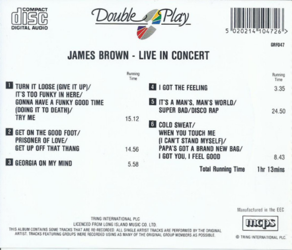 James Brown ‎– Live In Concert