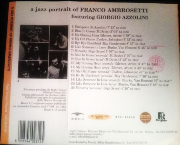 Franco Ambrosetti Featuring Giorgio Azzolini ‎– A Jazz Portrait Of Franco Ambrosetti