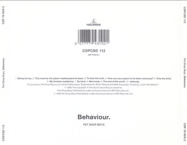 Pet Shop Boys ‎– Behaviour